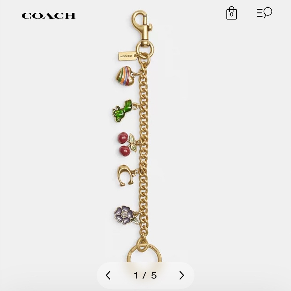 Coach Gold Motif Chain Bag Charm